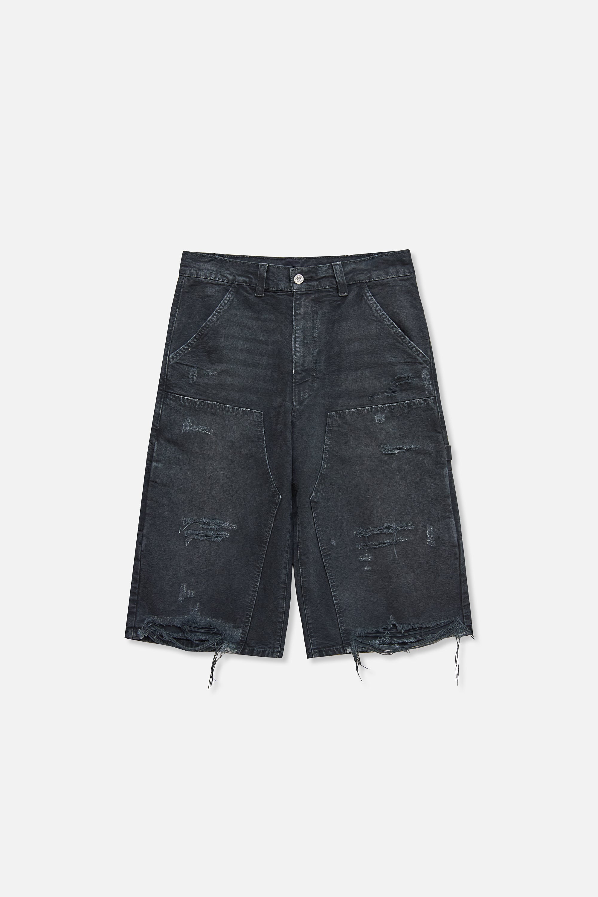 Carpenter Double Knee Short - Washed Black – TRINITY