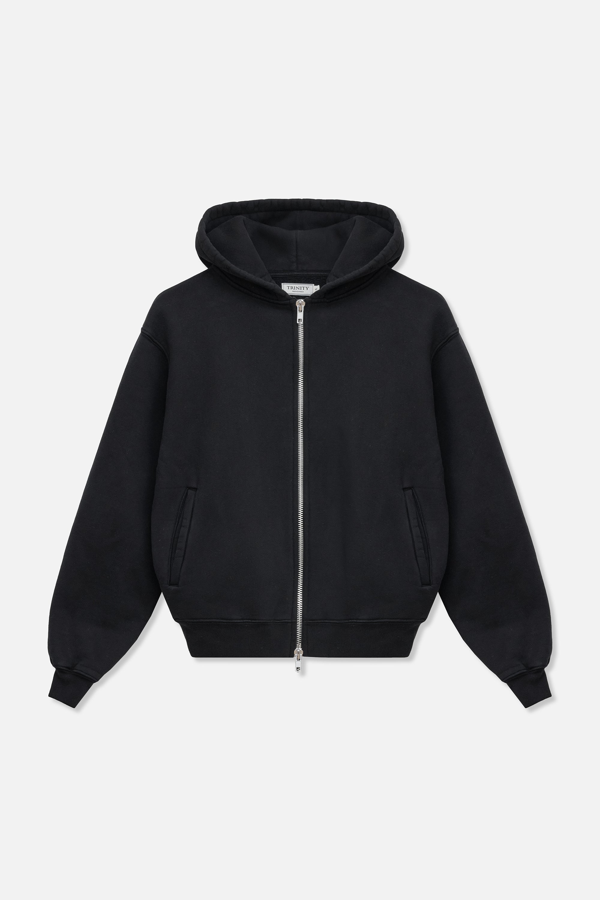Halo Zip Hoodie - Black – TRINITY