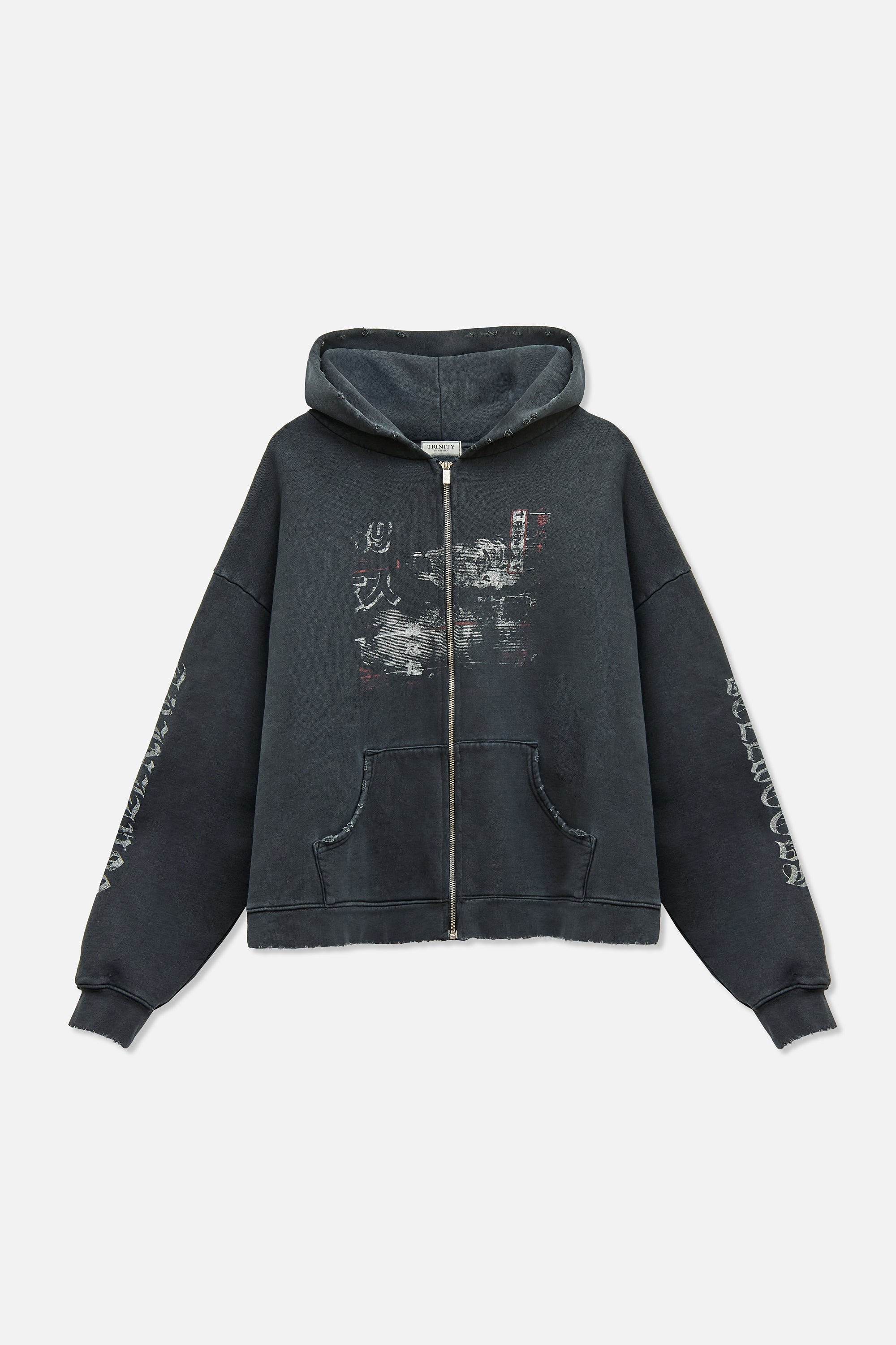 Hell Bent Zip Hoodie - Vintage Black – TRINITY