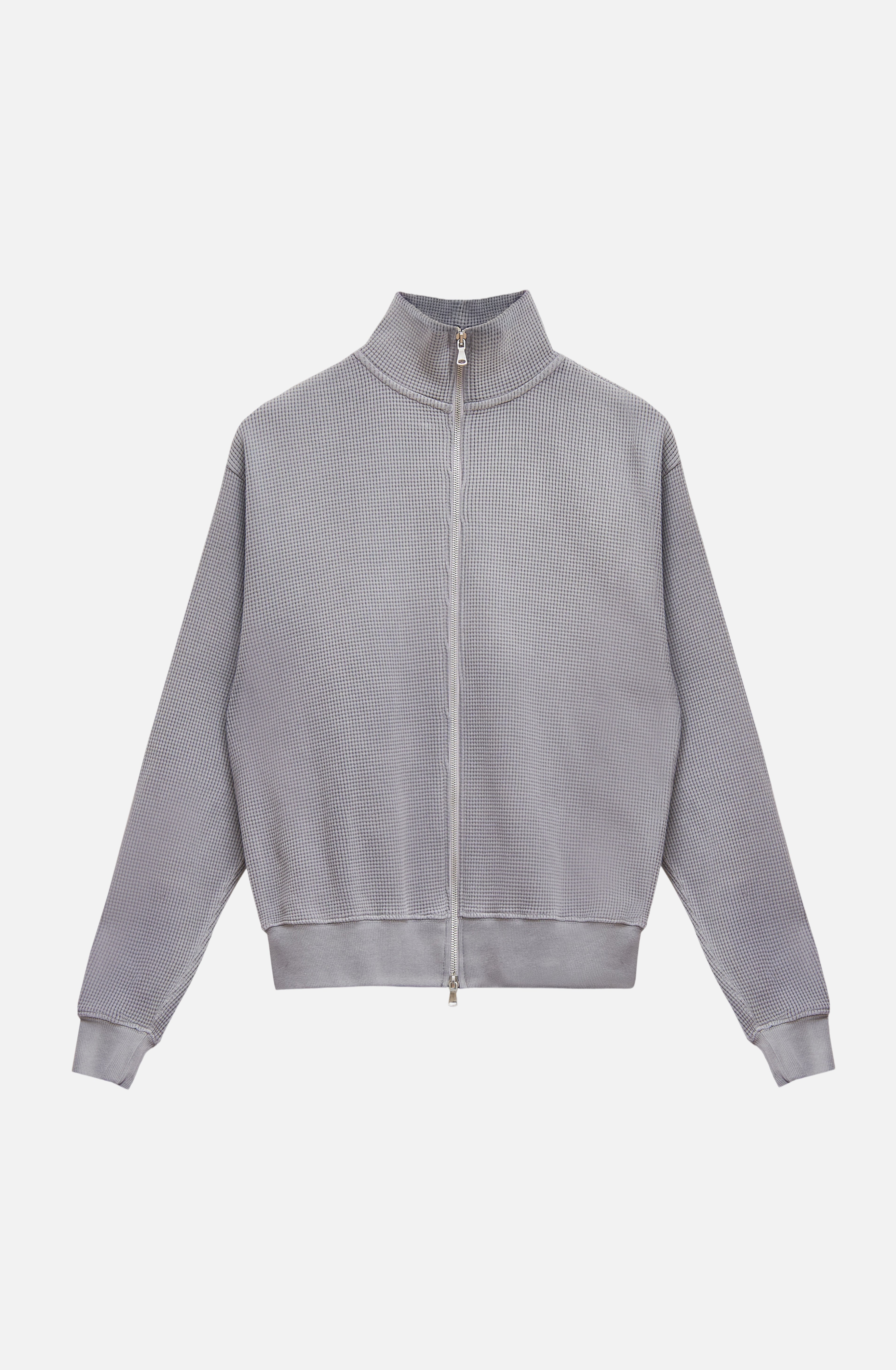 Waffle Zip Up Track Top - Cement Grey – TRINITY
