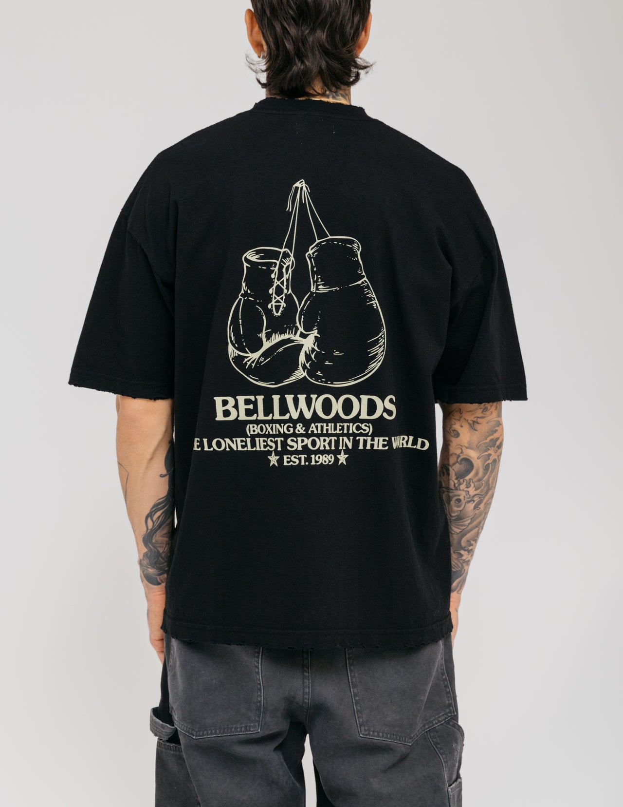 Bellwoods Boxing Distressed True Black Tee