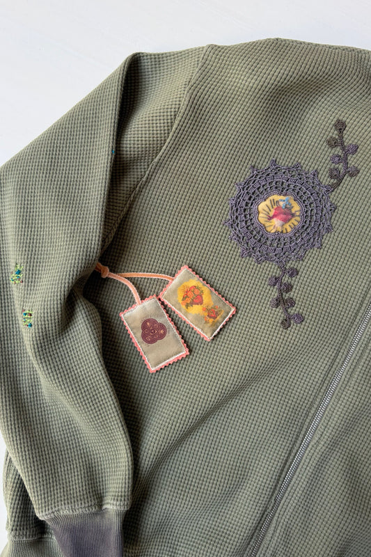 Waffle Zip Up Track Jacket x Bentgable Army Green 13 OF 13 - L