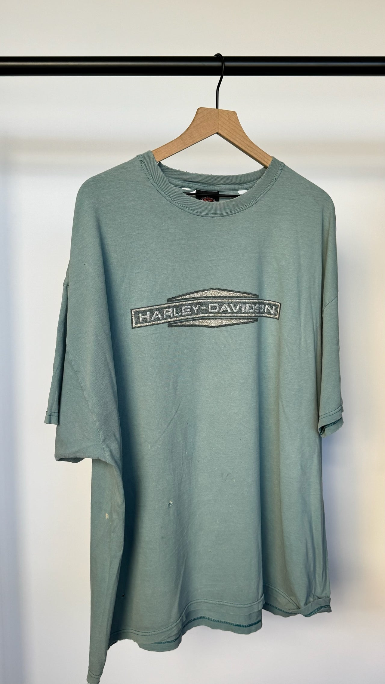 Harley Davidson Tee - Light Green/Blue - 3XL - fits like XXL