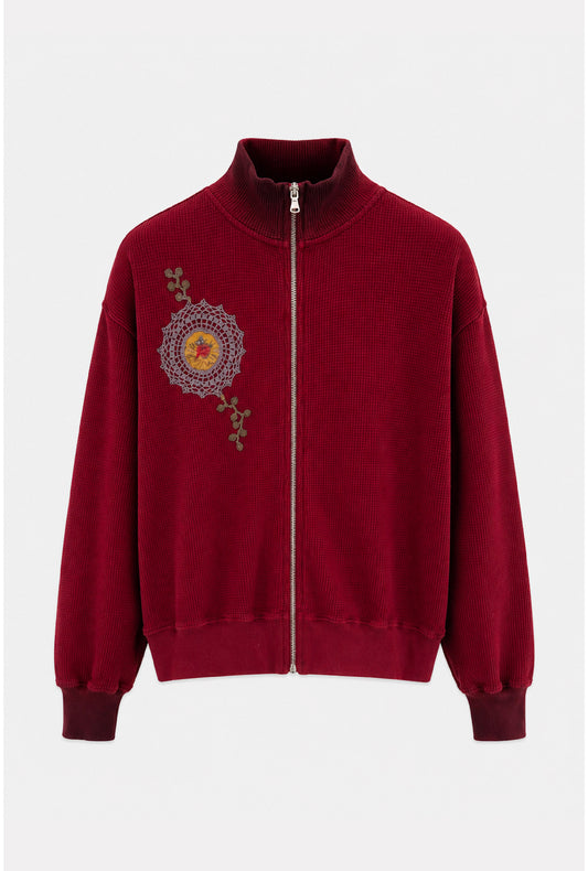 Waffle Zip Up Track Jacket x Bentgable Burgundy 2 OF 13 - L