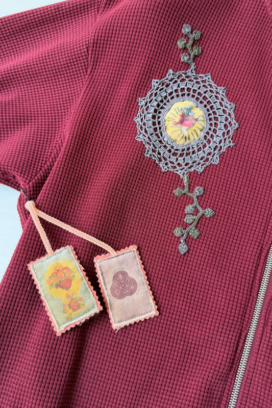 Waffle Zip Up Track Jacket x Bentgable Burgundy 2 OF 13 - L