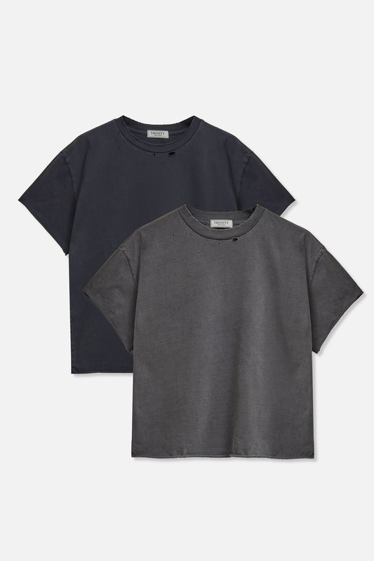 Chopped Tee 2-Pack - Religion Black & Gunmental Black