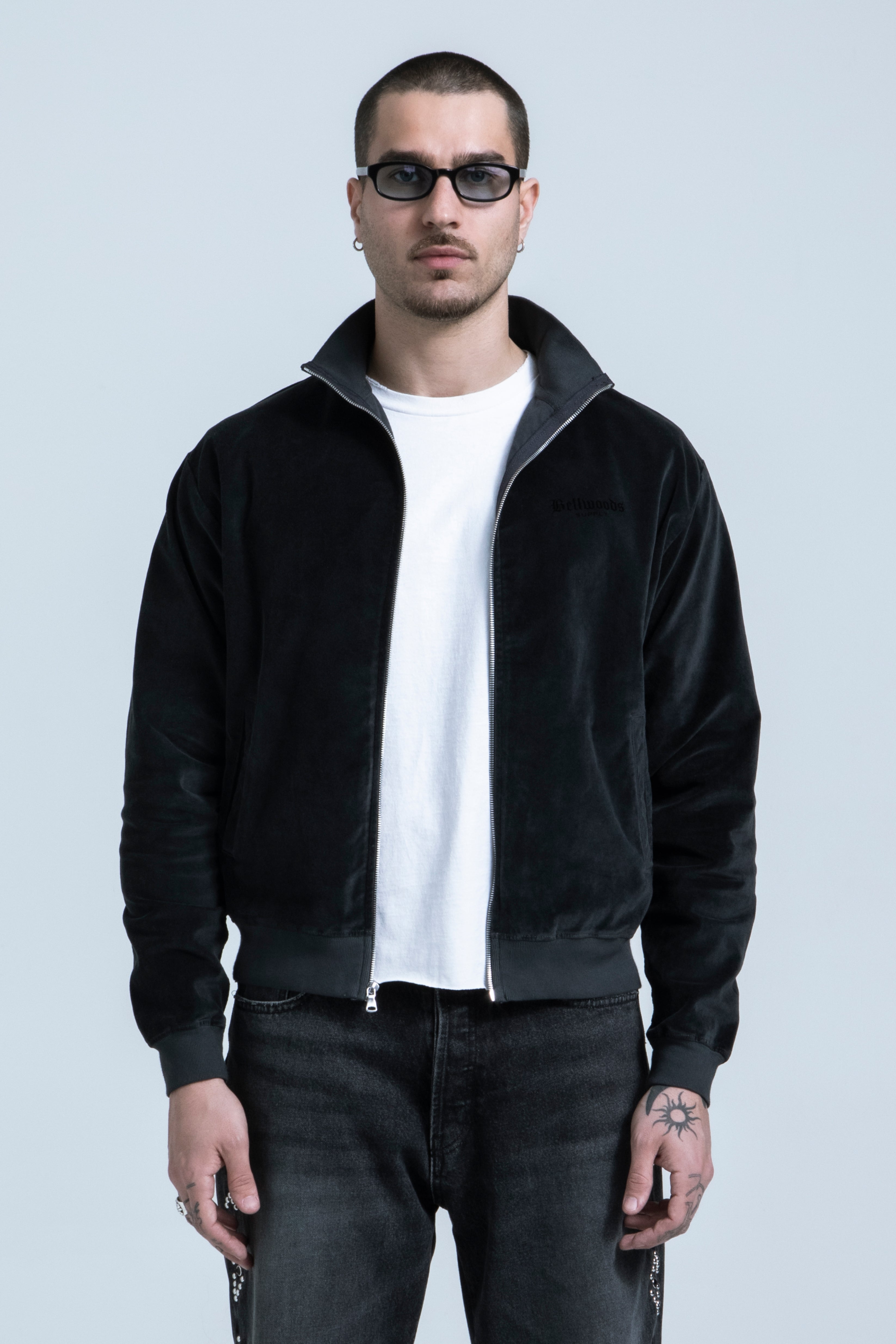 Velour Track Jacket - Charcoal – TRINITY