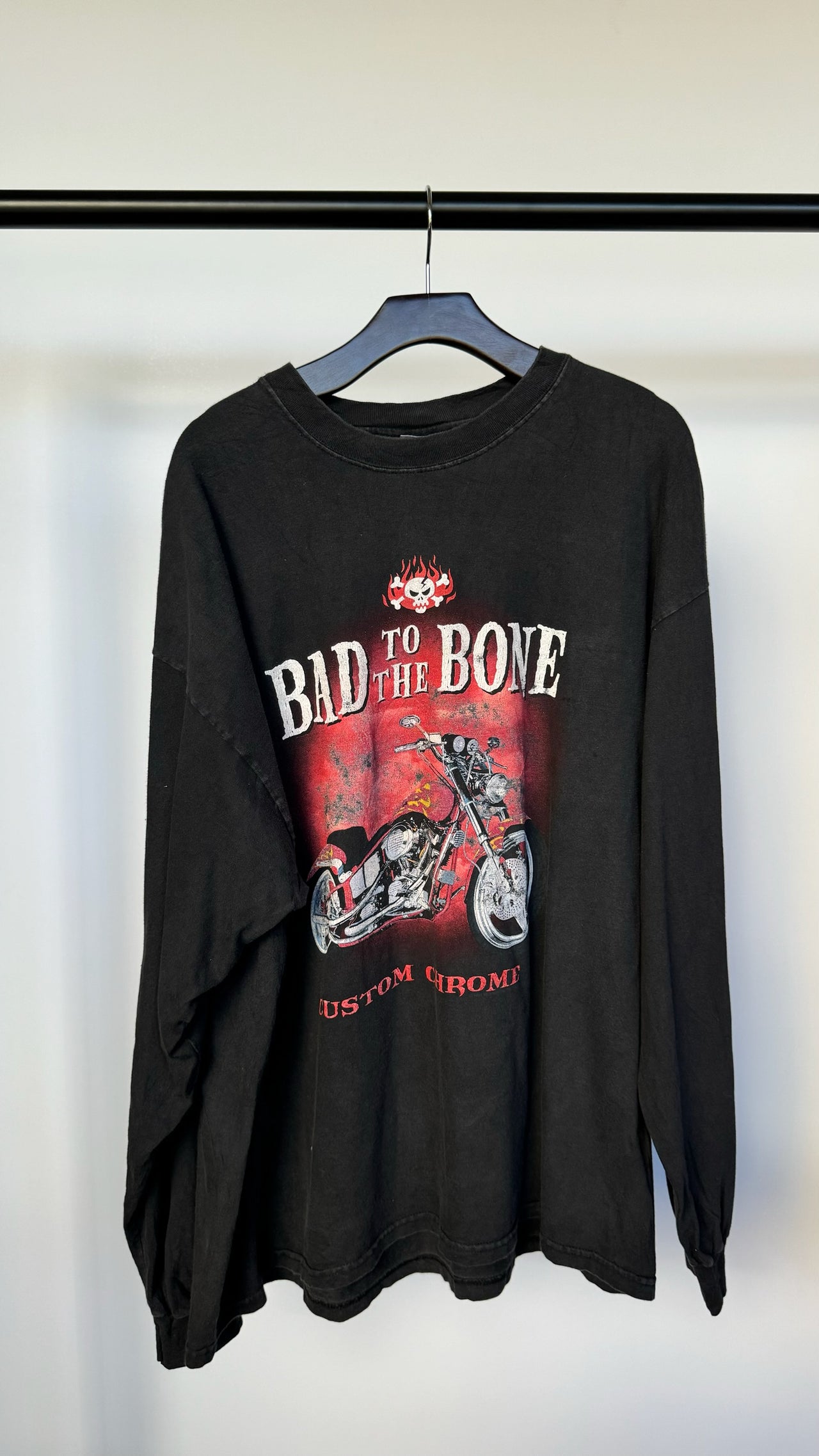 Bad to the Bone Long Sleeve Tee - Black - XXL