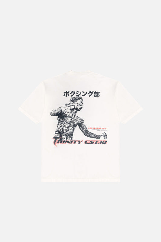 Bokushingu Distressed Boxing Tee - Off-White