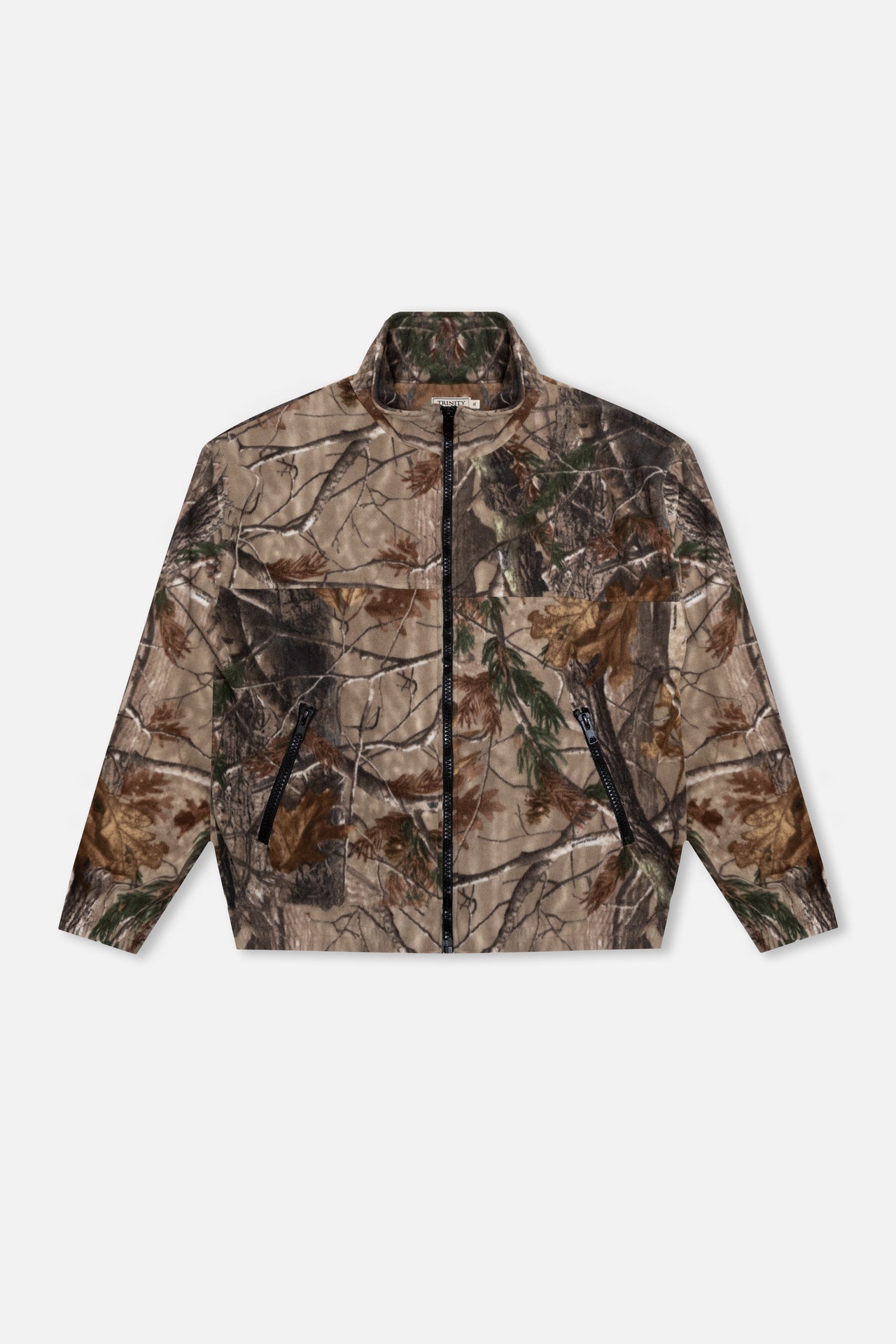 Brown Mossy Oak Zip Up Fleece Jacket