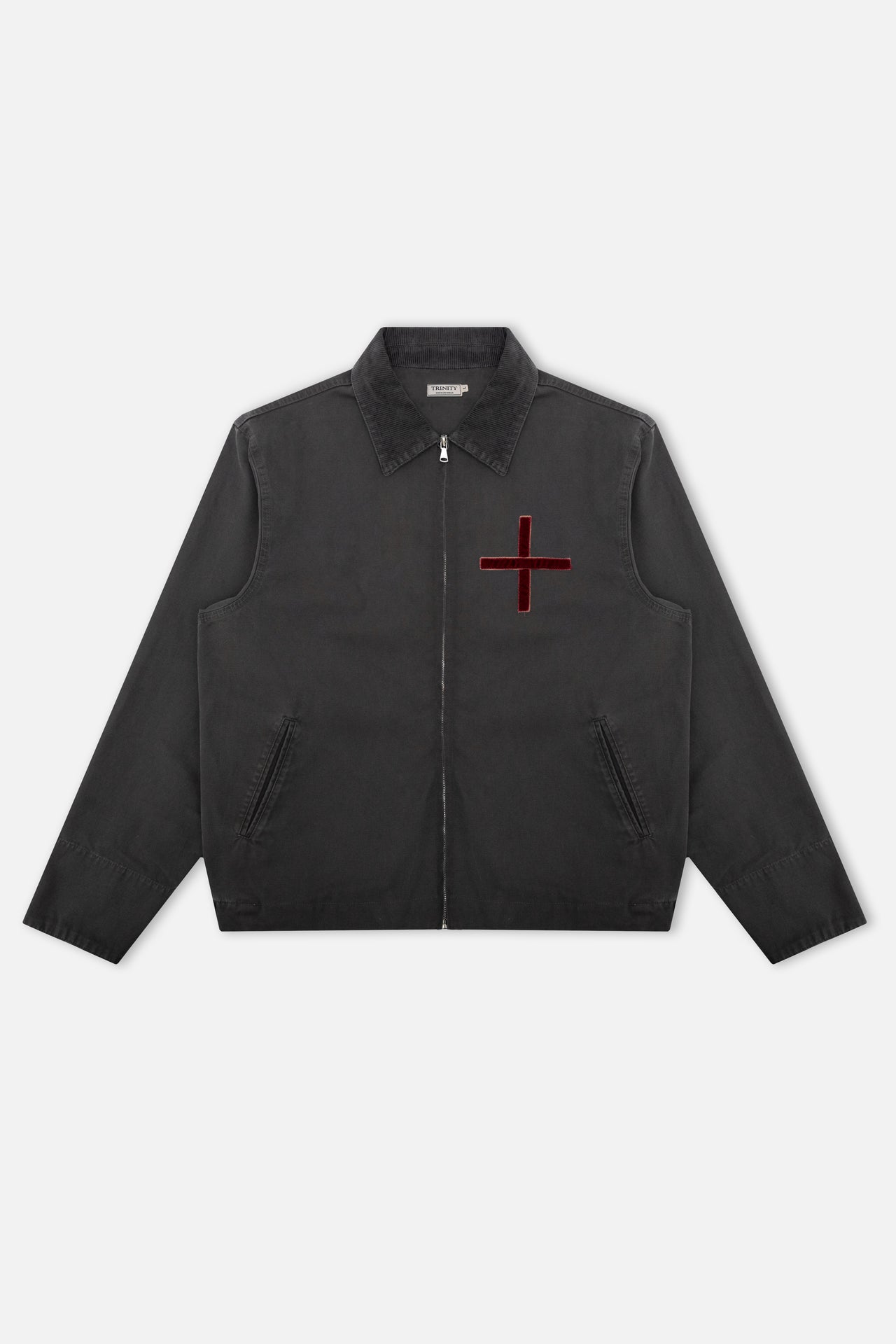 Charcoal Canvas Velvet Cross Jacket