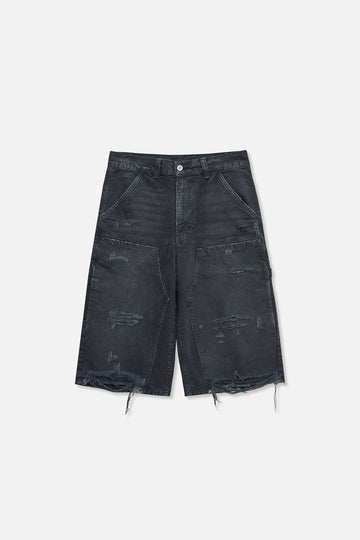 Carpenter Double Knee Short - Washed Black