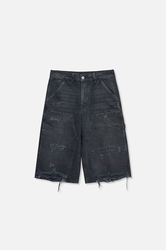 Carpenter Double Knee Short - Washed Black