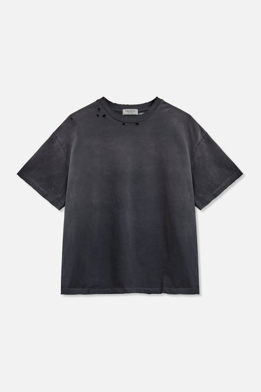 Heavyweight Monster Distressed Tee - Diamond Black