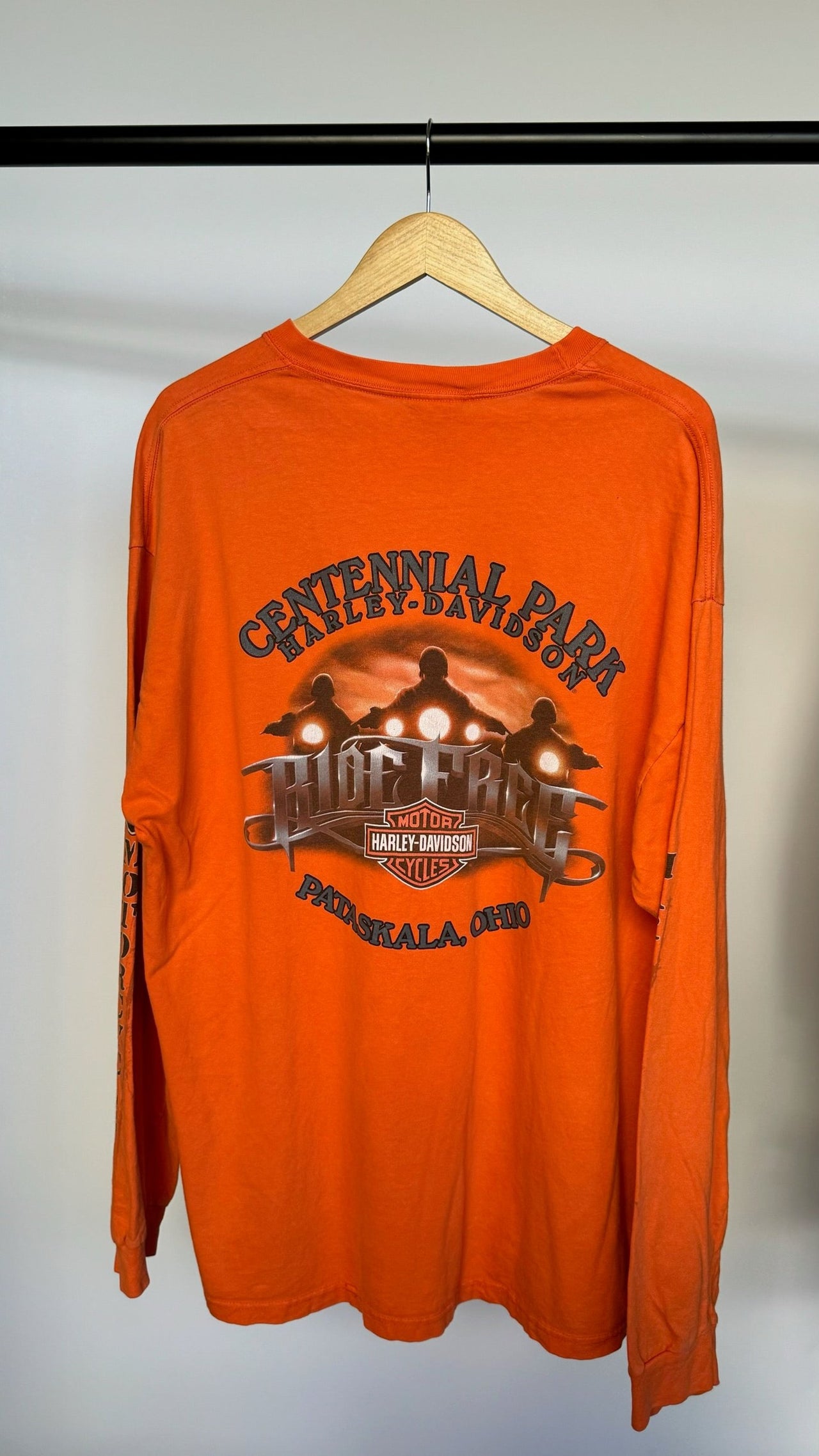 Harley Davidson Long Sleeve Tee - Orange - XXL