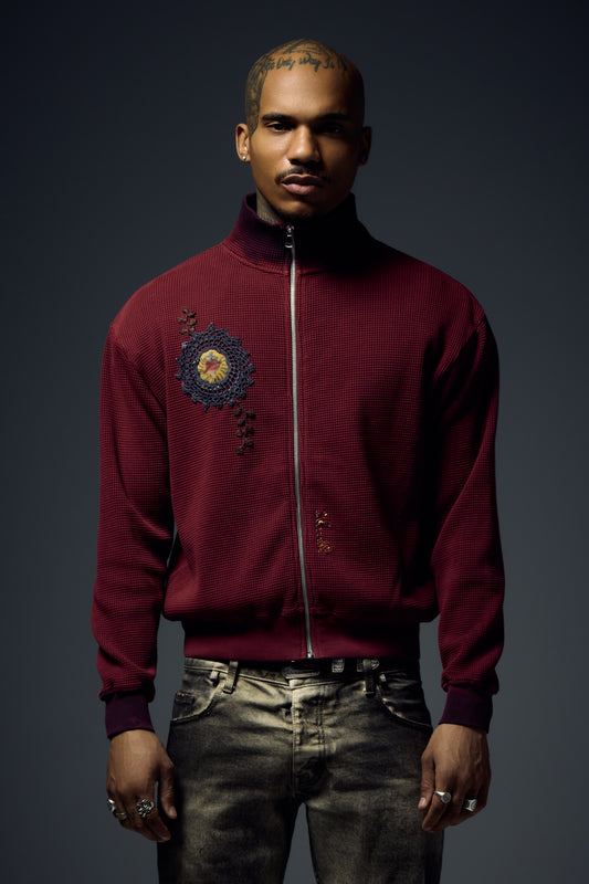 Waffle Zip Up Track Jacket x Bentgable Burgundy 1 OF 13 - L