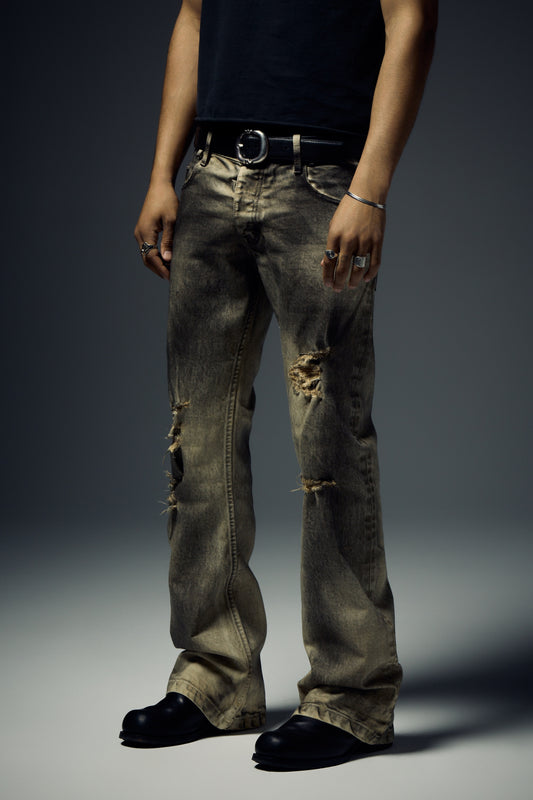 CNT Selvedge Flare Denim - Mud White
