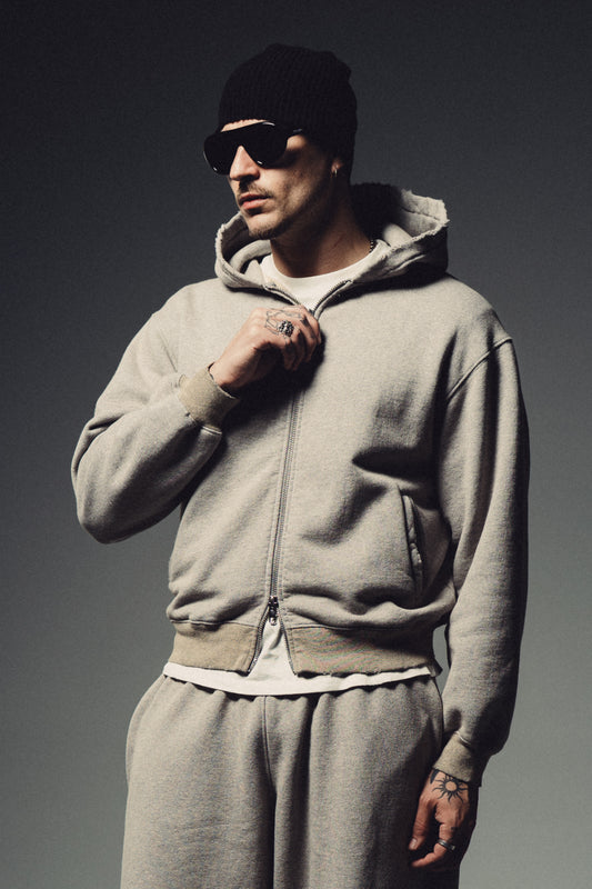 Halo Zip Hoodie - Heather Grey