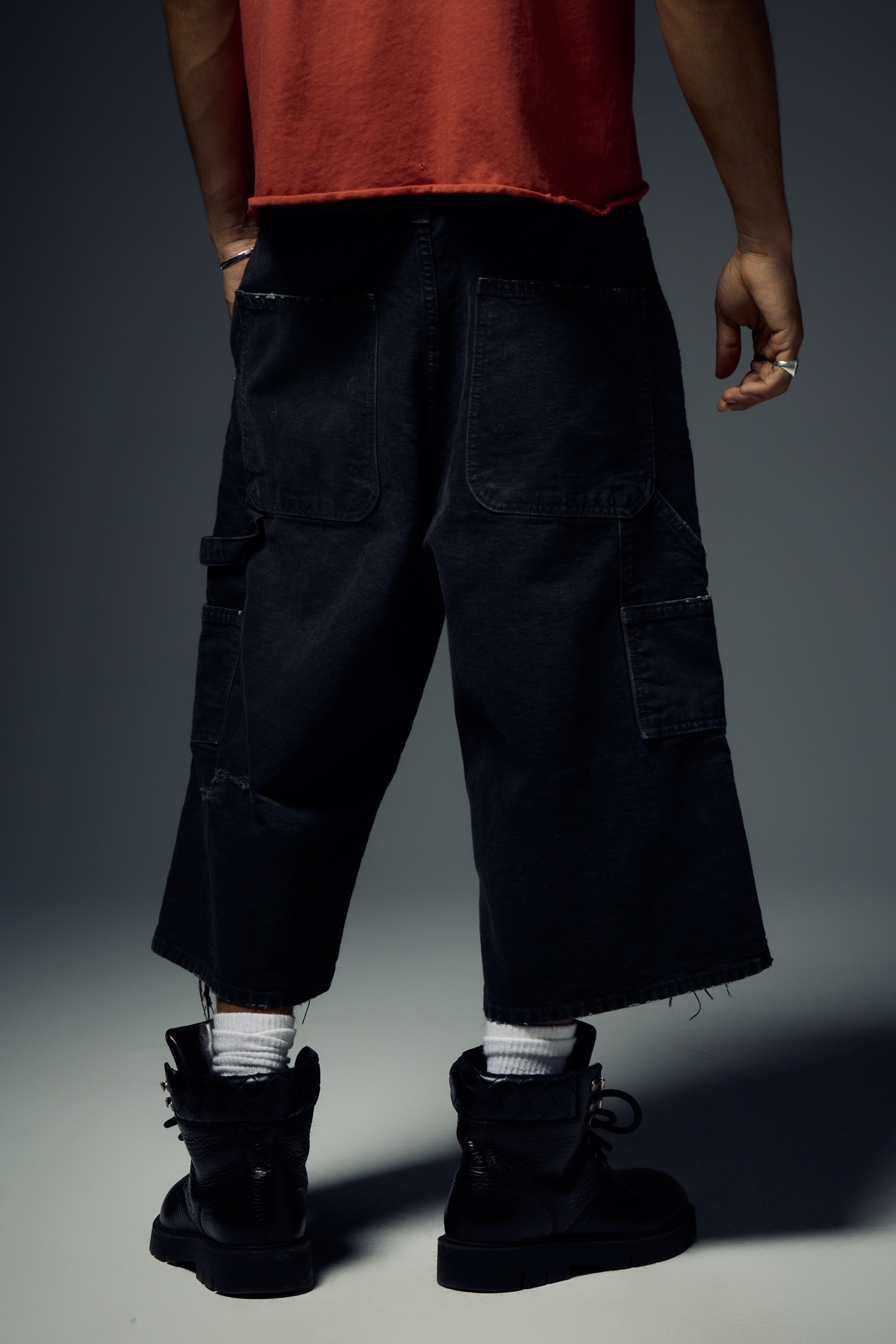 Carpenter Double Knee Short - Washed Black – TRINITY
