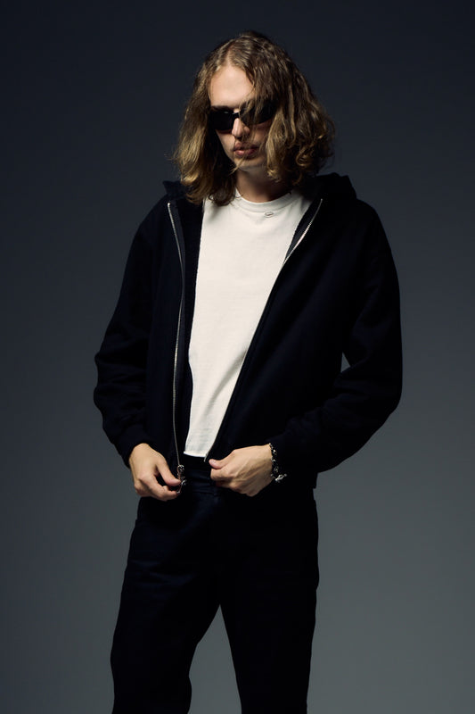 Halo Zip Hoodie - Black