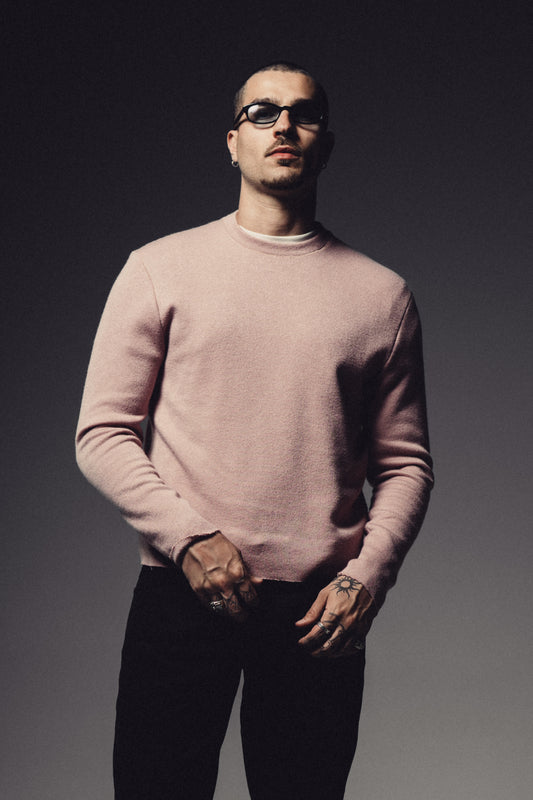 Cashmere Raw Edge Sweater - Pink