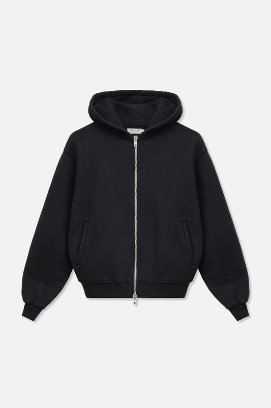Halo Zip Hoodie - Black