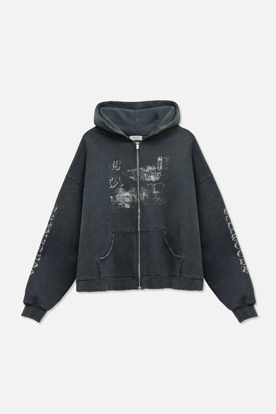 Hell Bent Zip Hoodie - Vintage Black – TRINITY