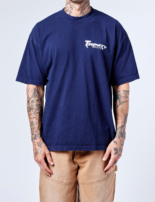 Distressed Tyson Tee - Navy