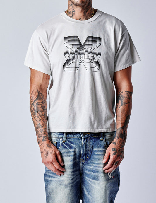 Cropped X Tee - Bone