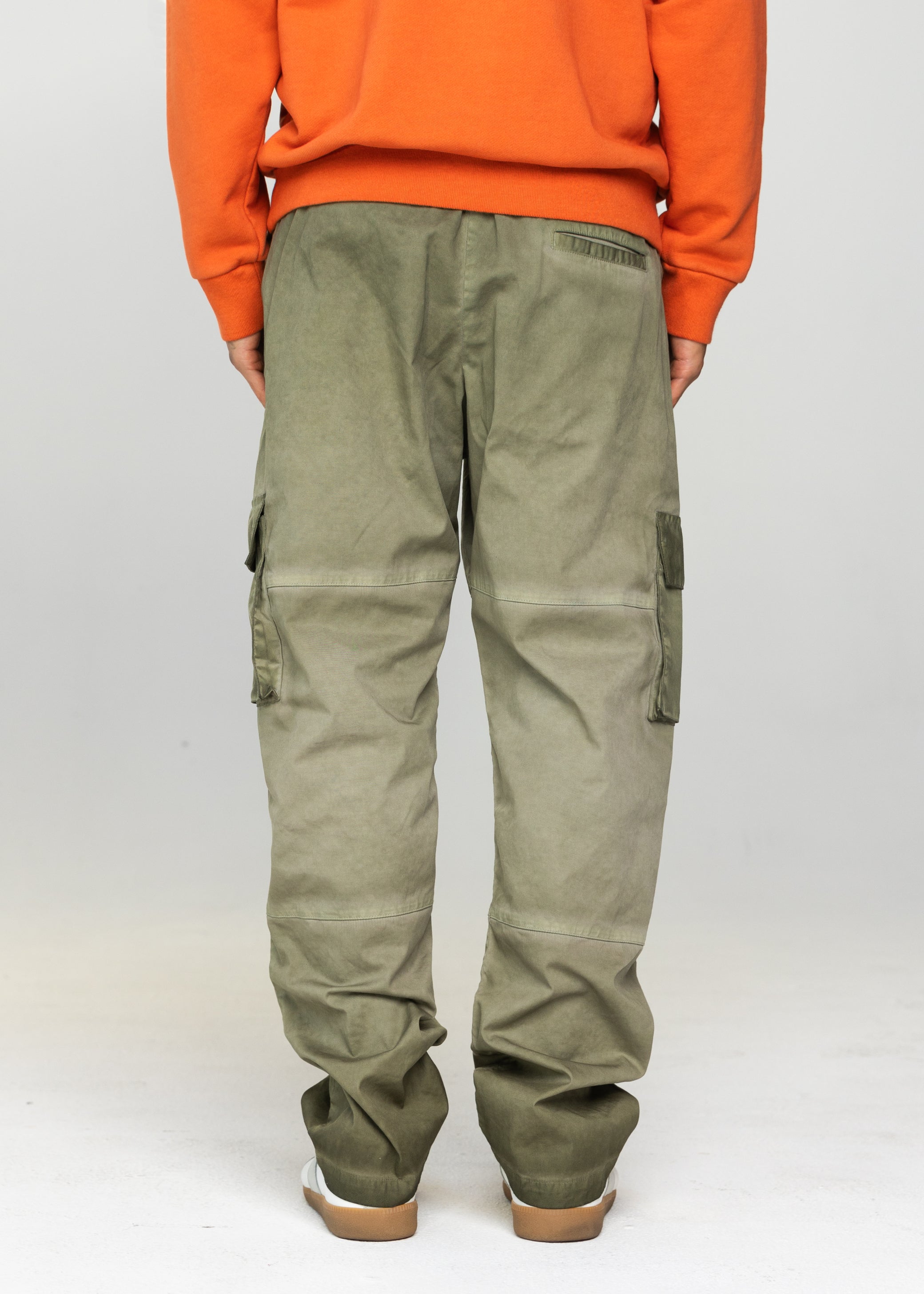 Criss Cross Waistband Cargo Pocket Pants in Olive