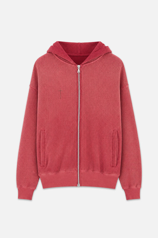 Beaded Cross Hoodie - Burgundy