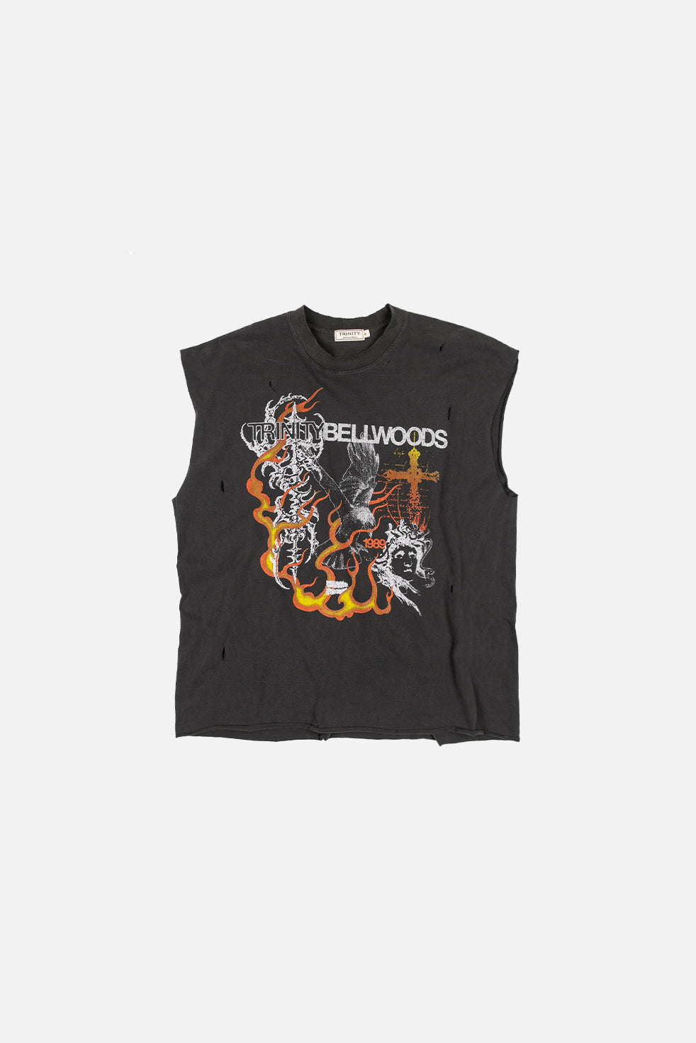 Inferno Sleeveless Cropped Tee - Vintage Black