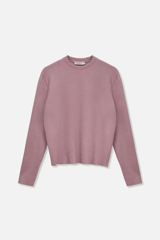 Cashmere Raw Edge Sweater - Pink