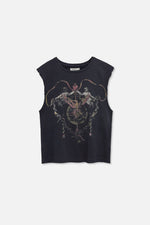 Angel Waffle Tank - Vintage Black