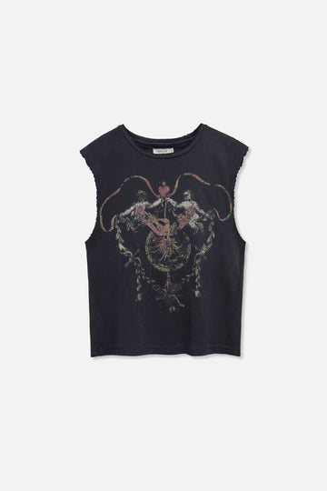 Angel Waffle Tank - Vintage Black