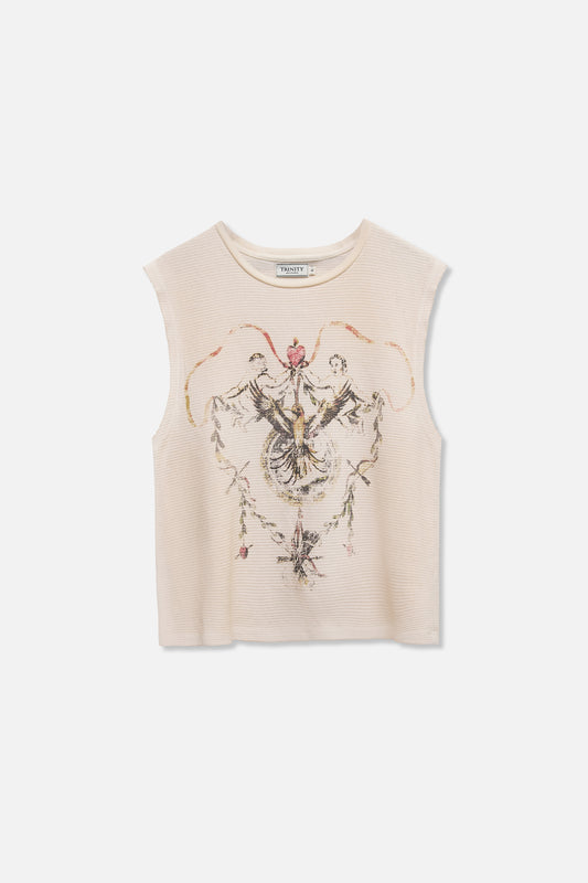 Angel Waffle Tank - Vintage White