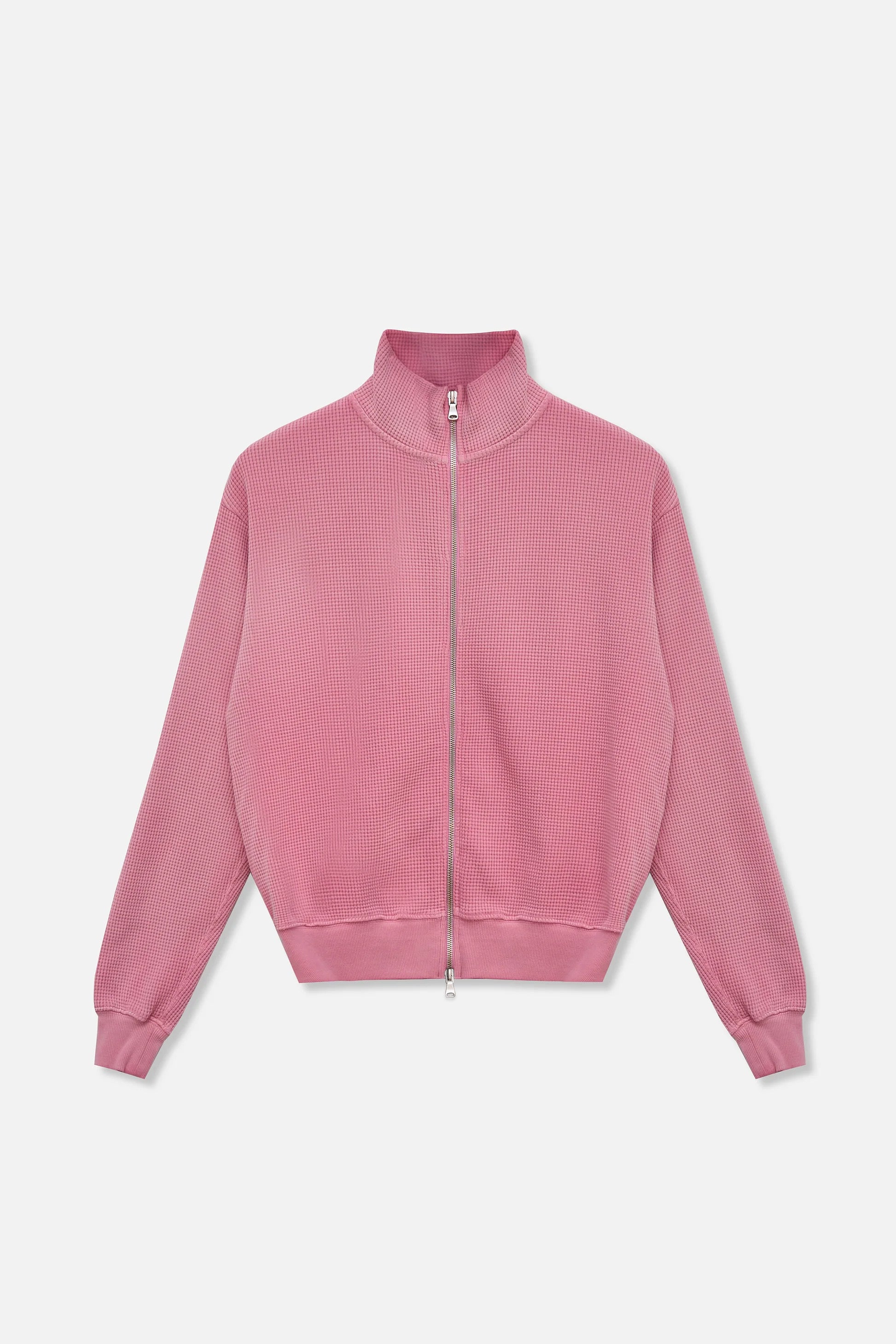 邦楽 Pink Waffle Zip Up Track Jacket - Bubble Gum Pink – TRINITY