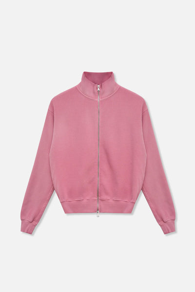 Waffle Zip Up Track Jacket - Bubble Gum Pink – TRINITY