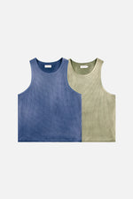 2 Pack Thermal Tank - Military Acid Wash & Nerd Blue