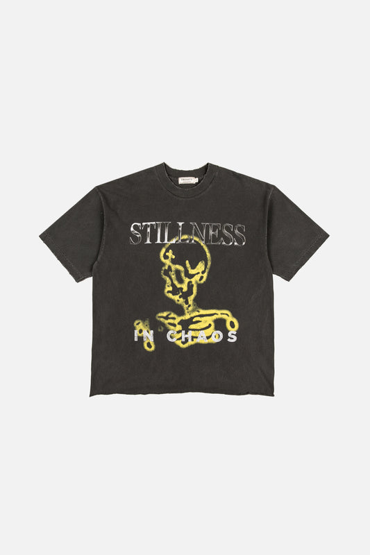 Stillness in Chaos Cropped Tee - Vintage Black