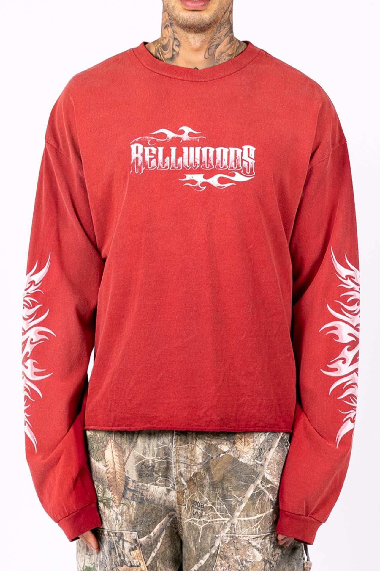 Pyro Cropped Long Sleeve - Red