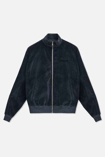 Velour Track Jacket - Charcoal