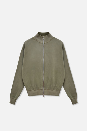 Waffle Zip Up Track Jacket - Matcha