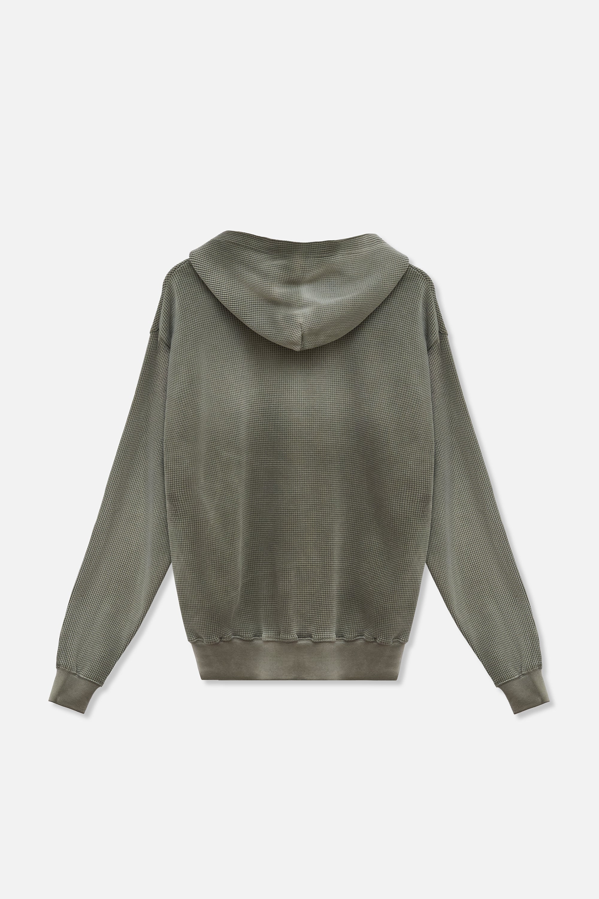 Waffle Zip Hoodie - Army Green – TRINITY
