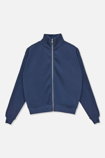 Waffle Zip Up Track Jacket - Vintage Navy