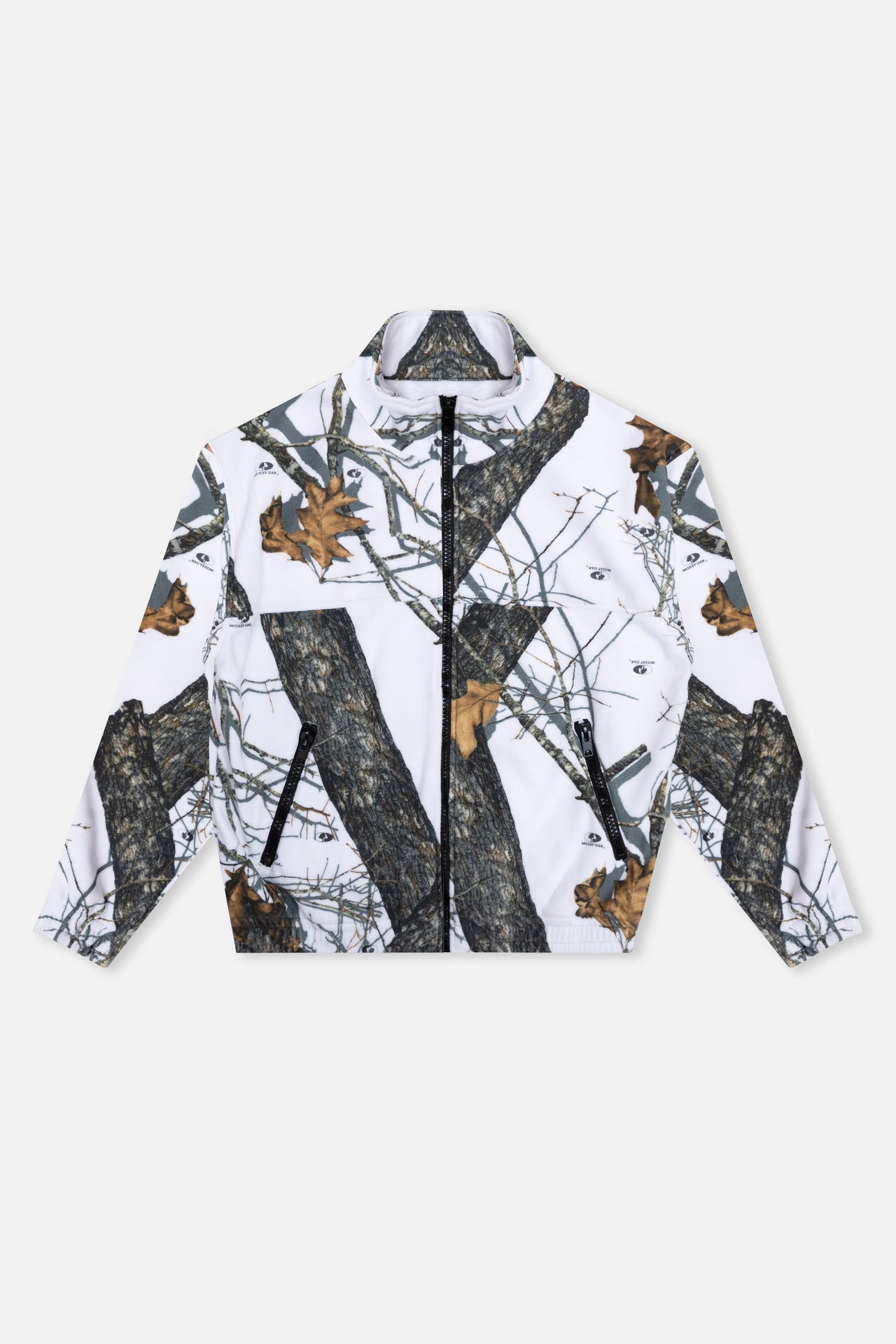 White Mossy Oak Zip Up Fleece Jacket