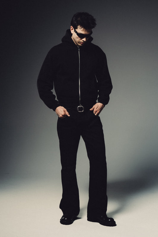 Halo Zip Hoodie - Black