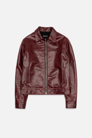 Oxblood Leather Jacket - Red