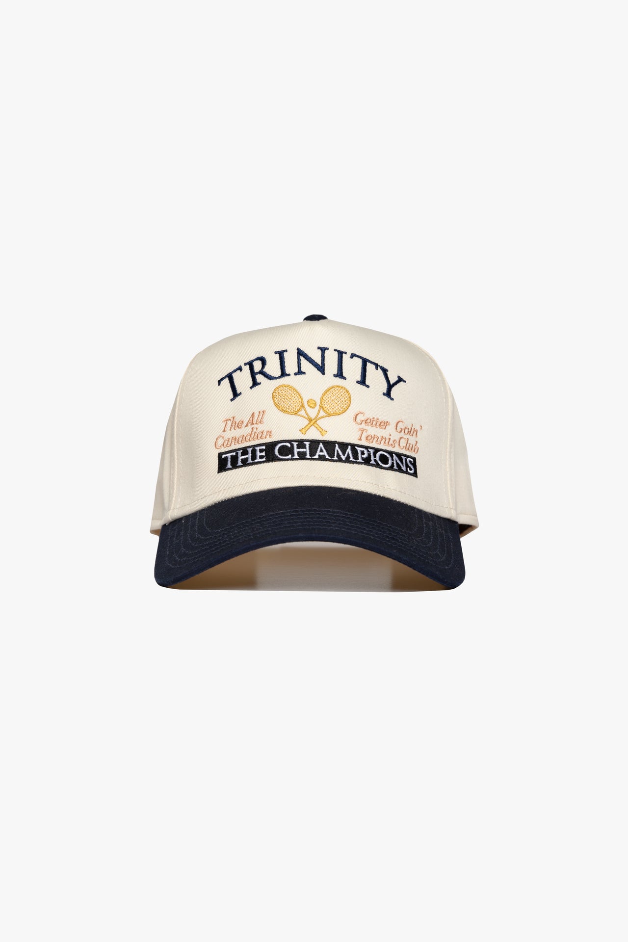 Tennis Snapback Hat - Navy Blue & Natural